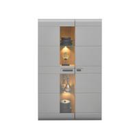 Vitrine Auris B: 95 cm Eiche/Basalt - Grau, MODERN, Glas/Holzwerkstoff (95/154,4/37,1cm) - Luca Bessoni