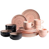 Kombiservice Spicy Market Rosa Schwarz - Schwarz/Rosa, Basics, Keramik - Mäser