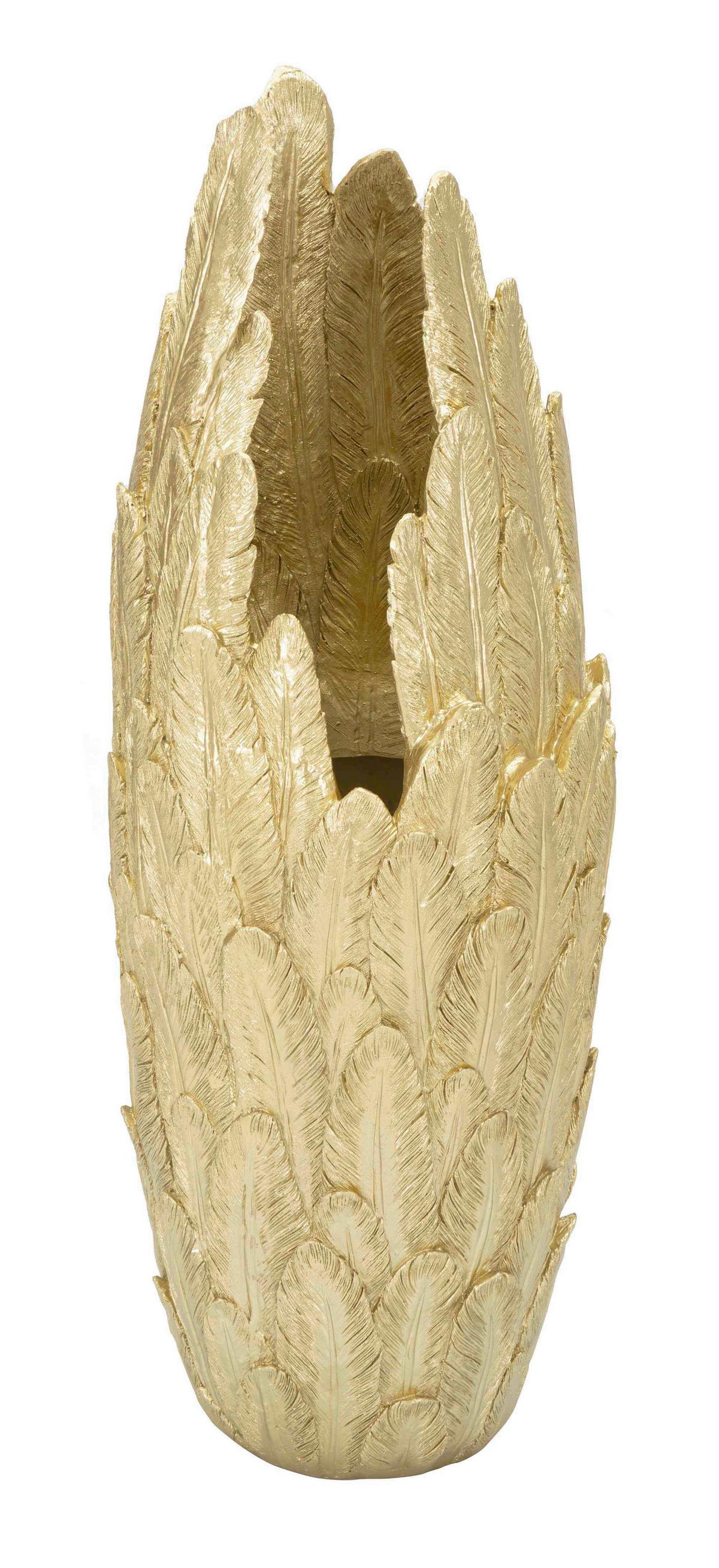 Vase Feathers Goldfarben B: 34,5 Cm - Goldfarben, Basics, Kunststoff (34.5/91/34cm)