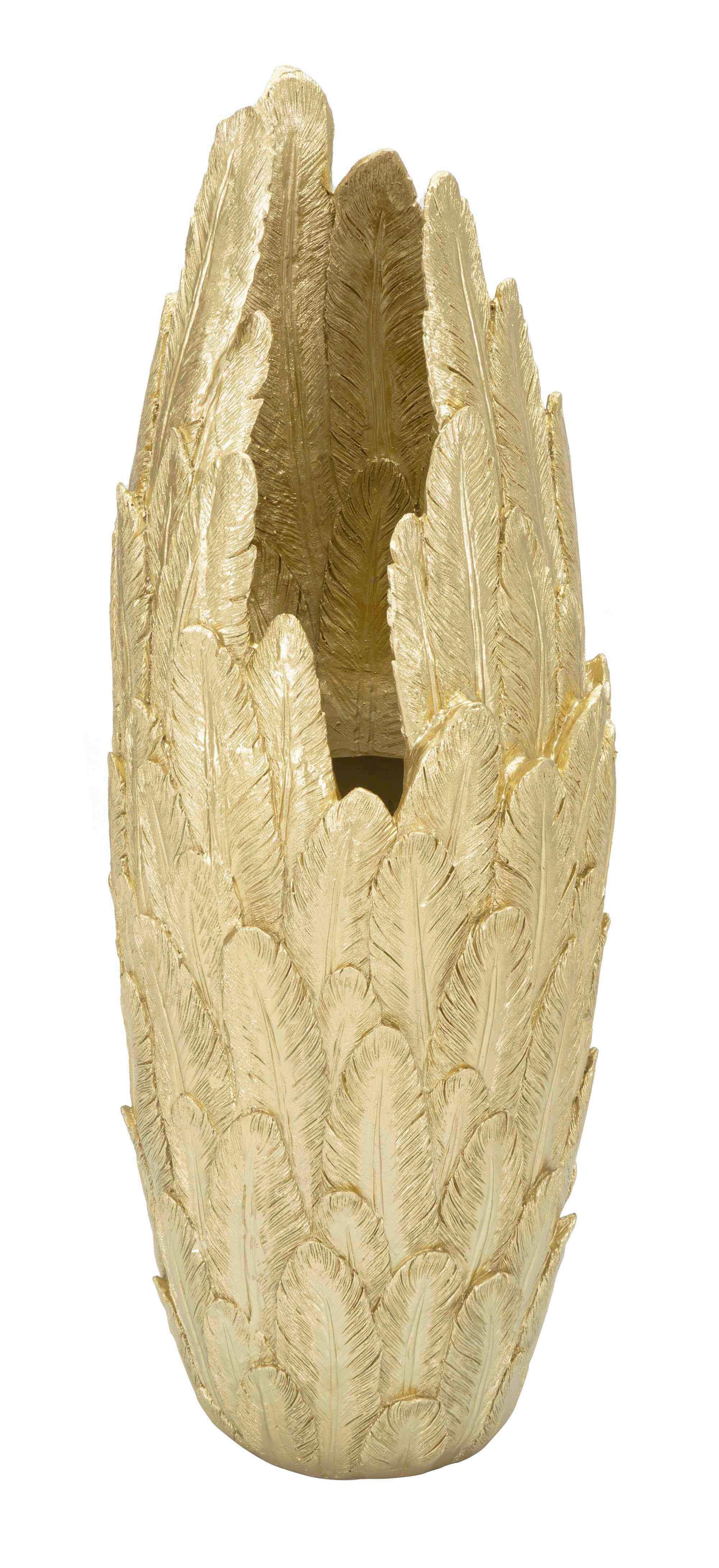 Vase Feathers Goldfarben B: 34,5 Cm