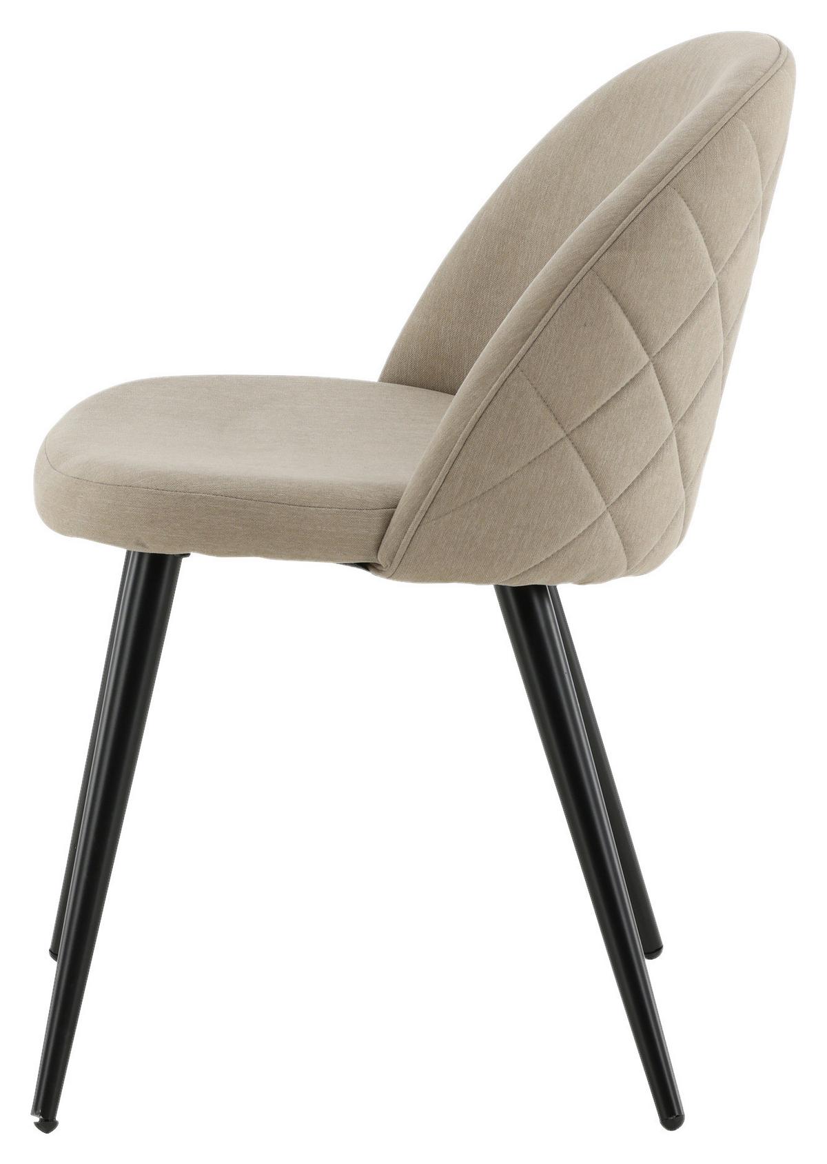 Stuhl-Set Velvet - Beige/Schwarz, Design, Textil/Metall (50/76,5/57cm) - Livetastic