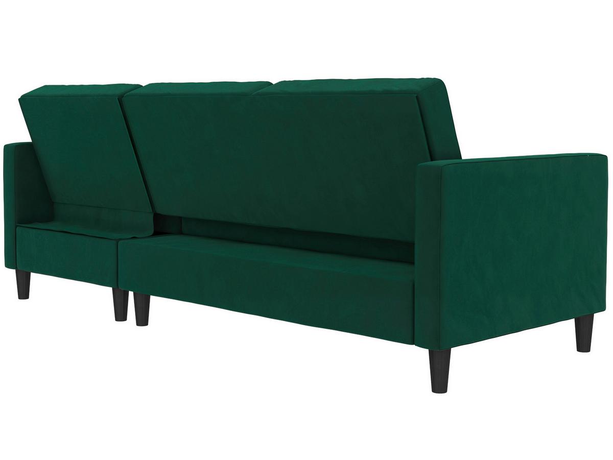 Ecksofa Palermo Dunkelgrün, mit Stauraum - Dunkelgrün/Schwarz, Basics, Textil (213/154cm) - Livetastic