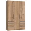 Drehtürenschrank Mit Laden, B: 150 Cm, Eiche Dekor - Eichefarben, MODERN, Holzwerkstoff (150/236/58cm) - MID.YOU