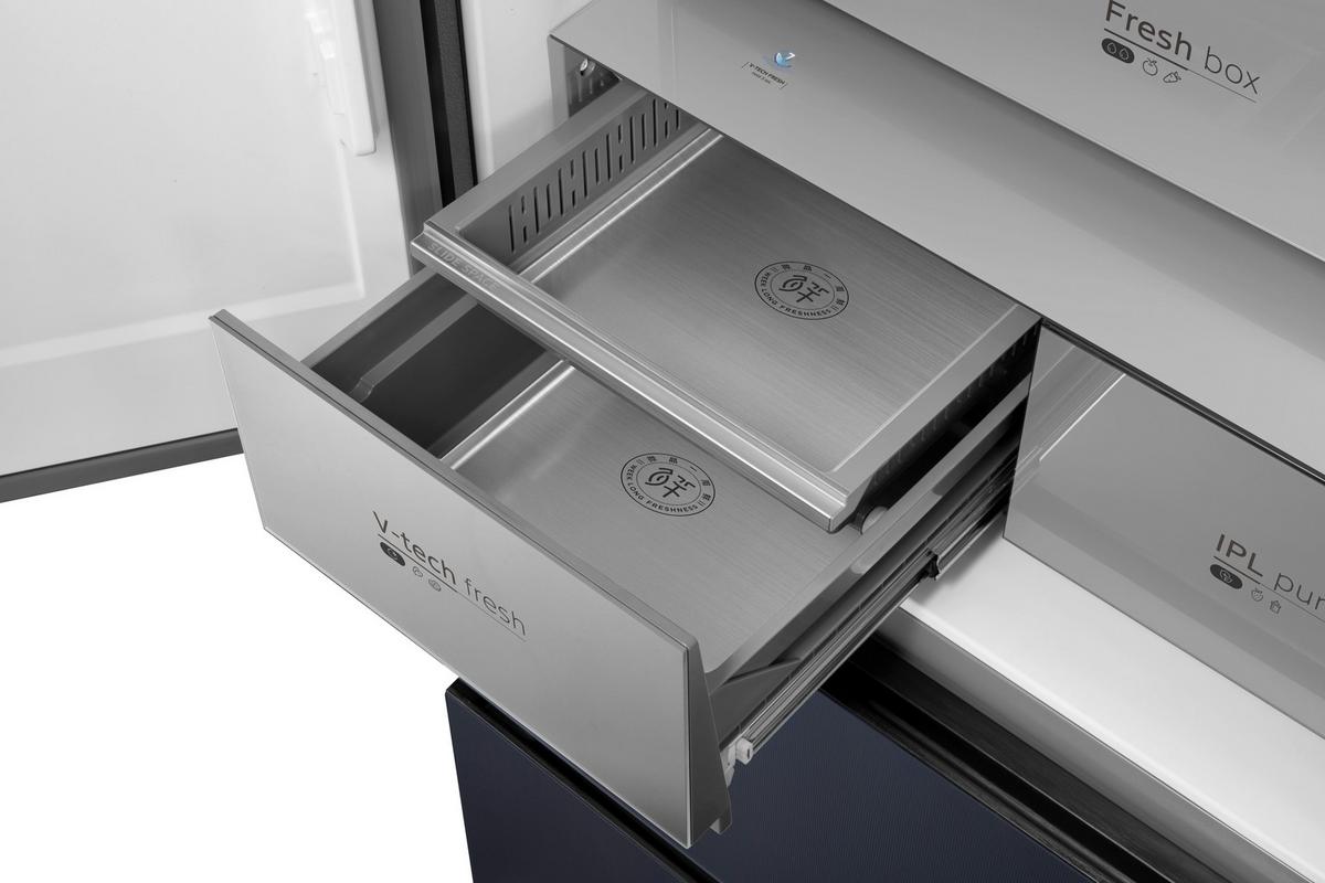 French-door Mdrf705bie70 - Schwarz/Weiß, MODERN (83.3/191/60cm) - Midea