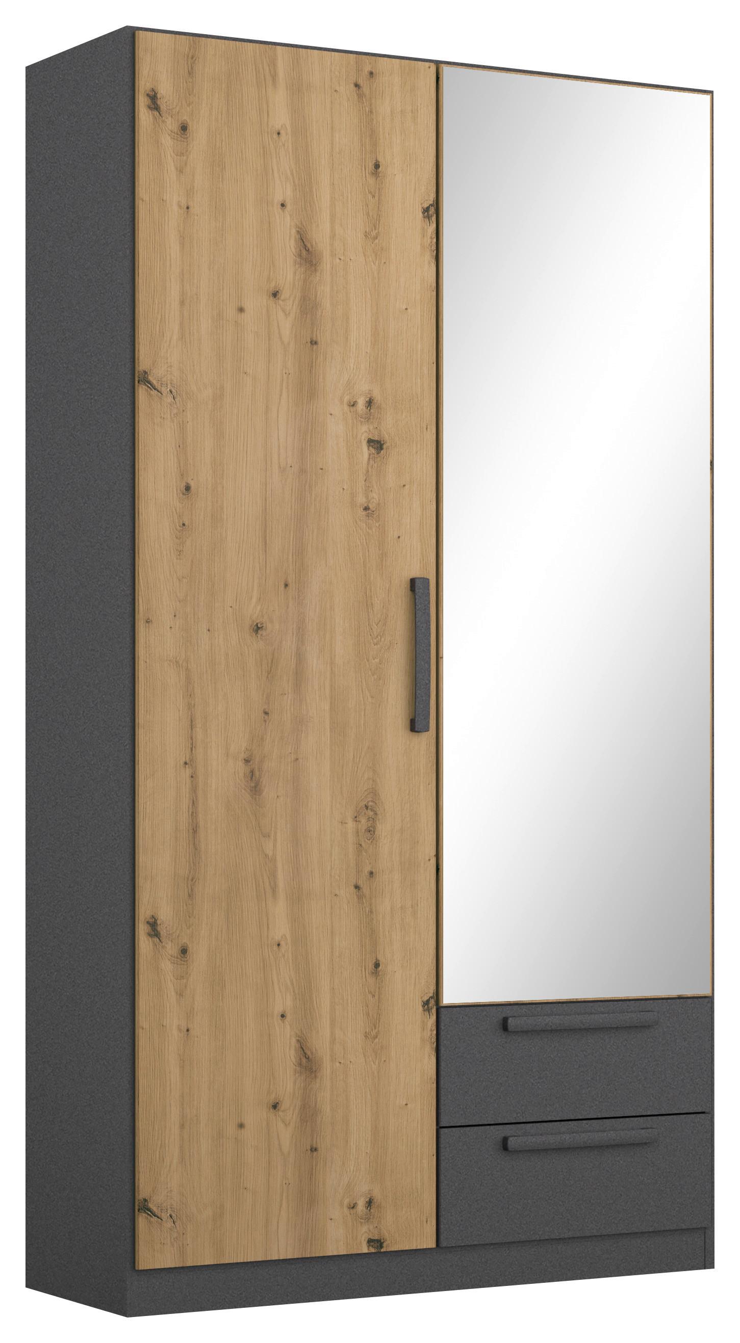 Drehtürenschrank Style-Up Eiche Artisan/Grau B: 91cm - Eiche Artisan/Grau, MODERN, Holzwerkstoff (91/197/54cm) - Rauch Möbel
