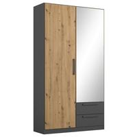 Drehtürenschrank Style-Up Eiche Artisan/Grau B: 91cm - Eiche Artisan/Grau, MODERN, Holzwerkstoff (91/197/54cm) - Rauch Möbel