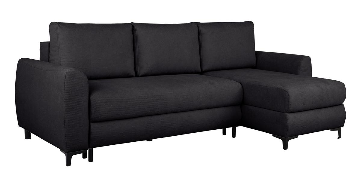 Ecksofa Moli, Schwarz S: 236x148 cm - Schwarz, Design, Textil (236/148cm) - MID.YOU