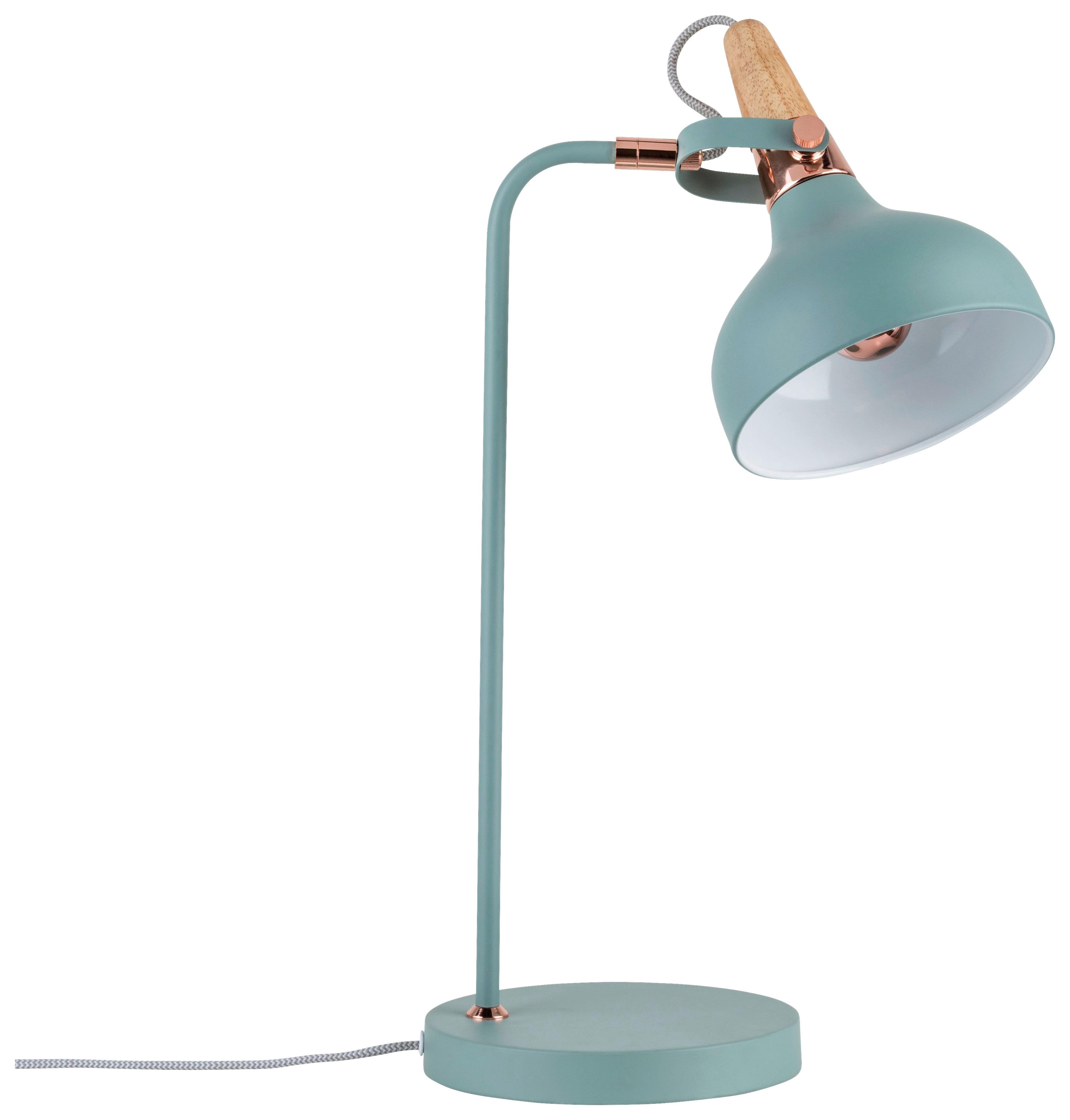 Tischlampe Juna Kupferfarben/ Softgrün Mit Schnurschalter - Mintgrün/Kupferfarben, Design, Holz/Metall (18/51/25,5cm) - Paulmann