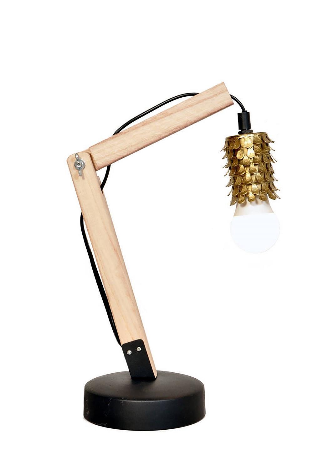 Tischlampe Rossa Goldfarben/ Braun/Schwarz