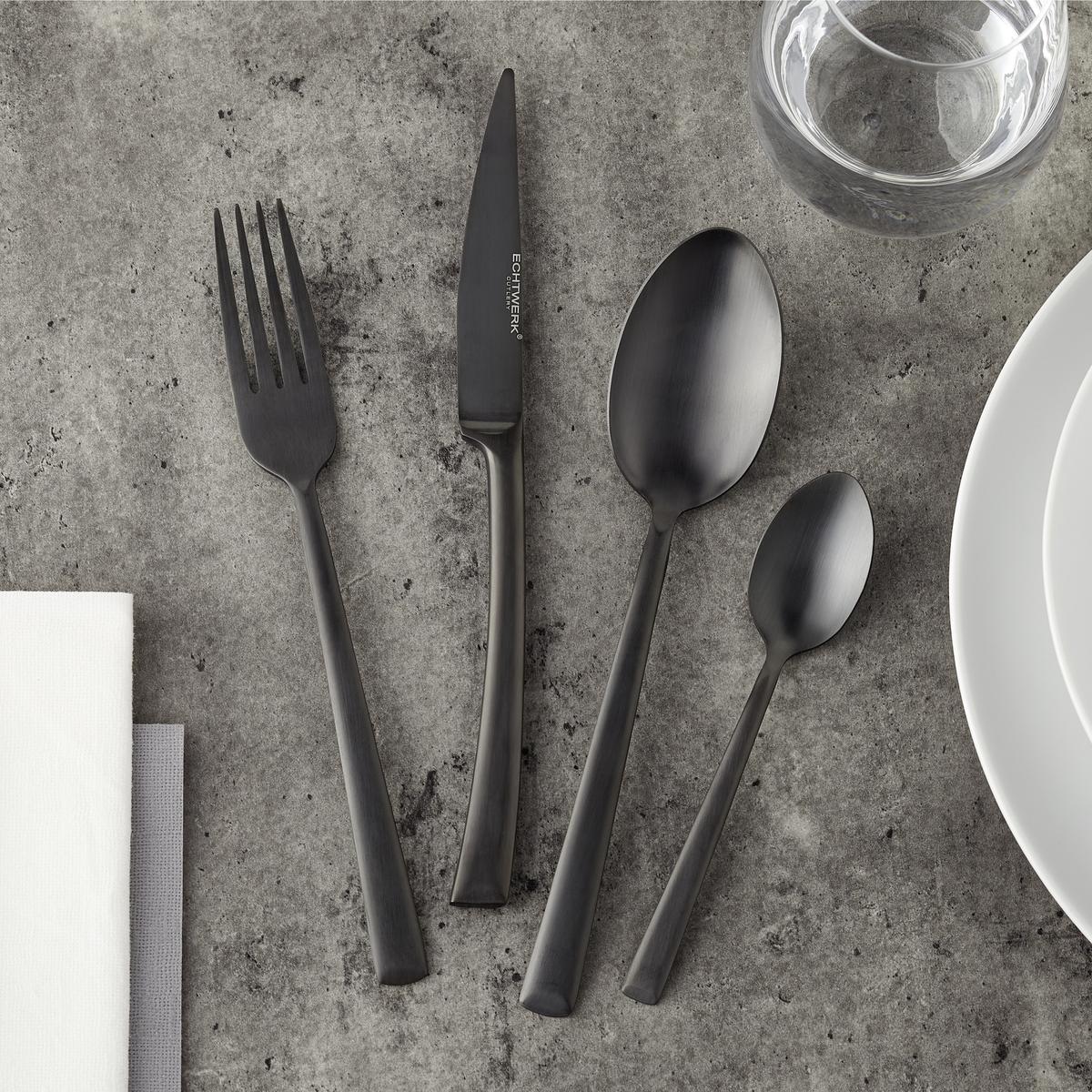 Besteckset Echtwerk Edelstahl, 16tlg. - Schwarz, MODERN, Metall - Echtwerk