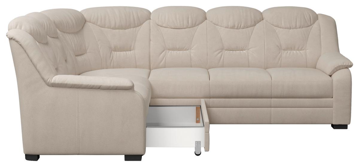 Rohová sedačka MARCUS, ľavá, béžová ženilka - čierna/béžová, Basics, textil/plast (211/263cm) - MID.YOU