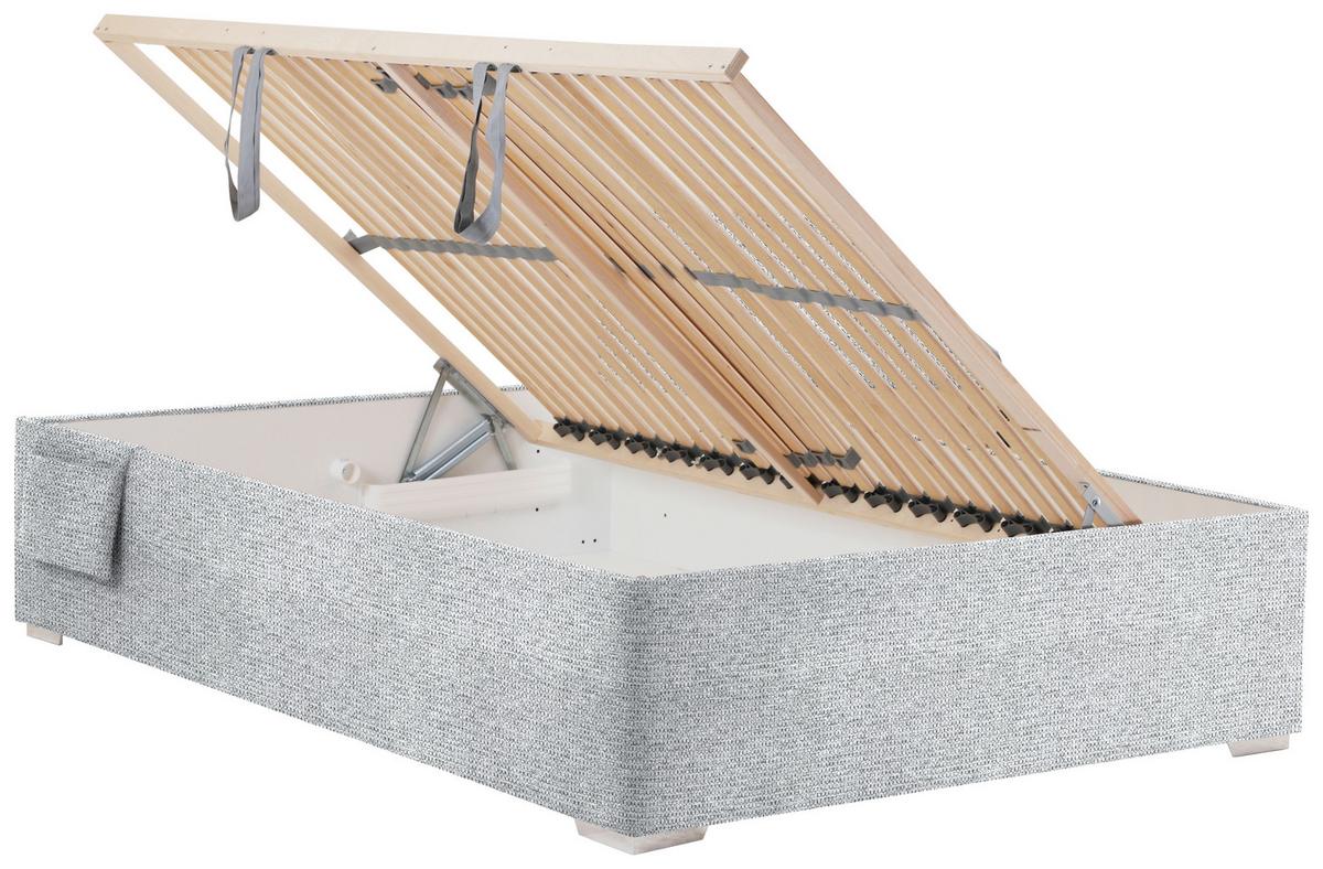 Posteľ Remi s bočnicami 140x200, poťah sivý - sivá/prírodná farba, Konventionell, drevo/textil (140/200cm) - Based