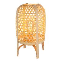 Tischleuchte 15762t - Naturfarben, Natur, Naturmaterialien/Metall (22/37cm) - Globo