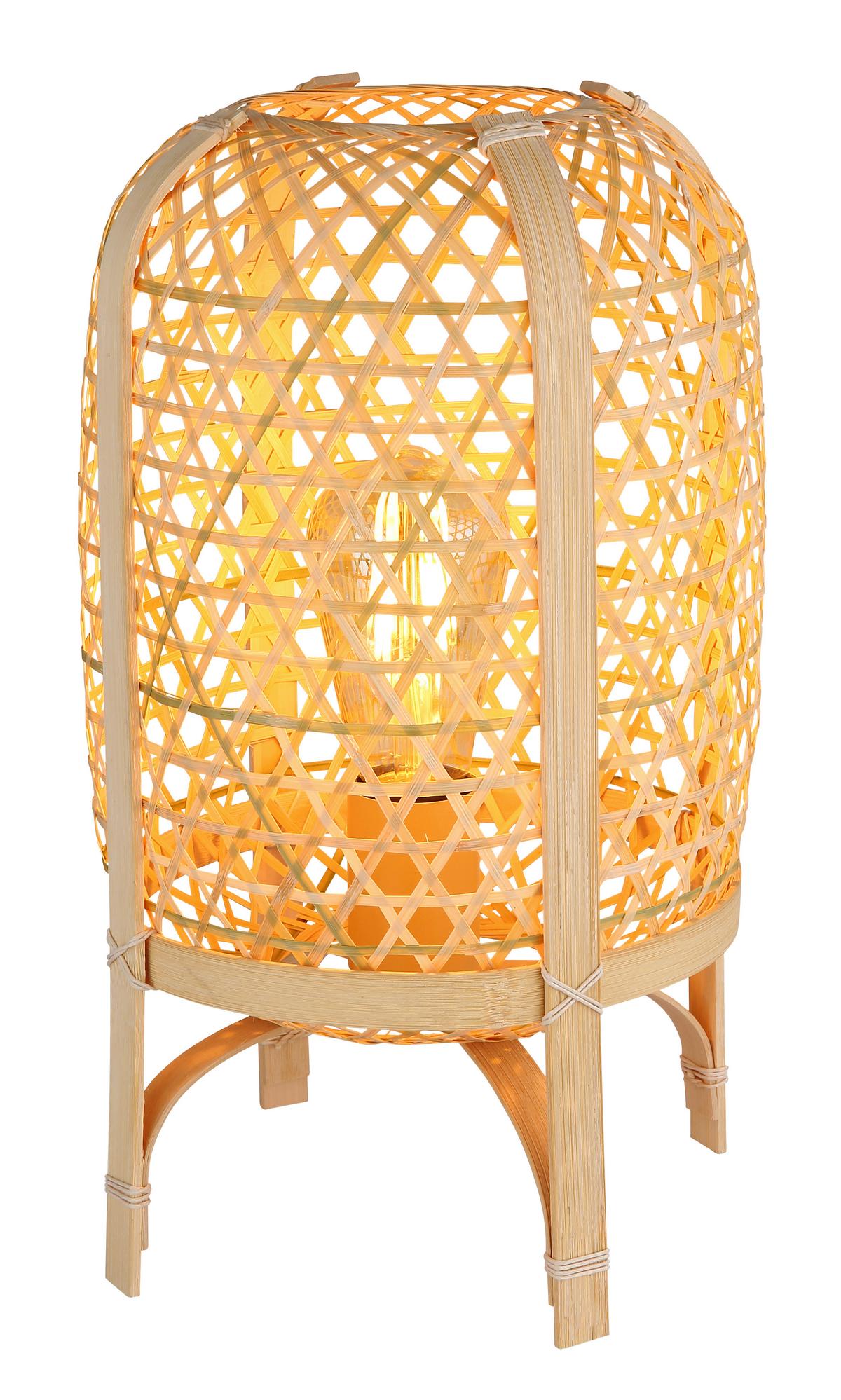 Tischleuchte 15762t - Naturfarben, Natur, Naturmaterialien/Metall (22/37cm) - Globo