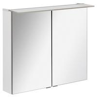 Spiegelschrank B.perfekt + Led 2-Türig 80x69,5x23,5 cm Weiß - Weiß, MODERN, Glas/Holzwerkstoff (80/69,5/23,5cm) - MID.YOU