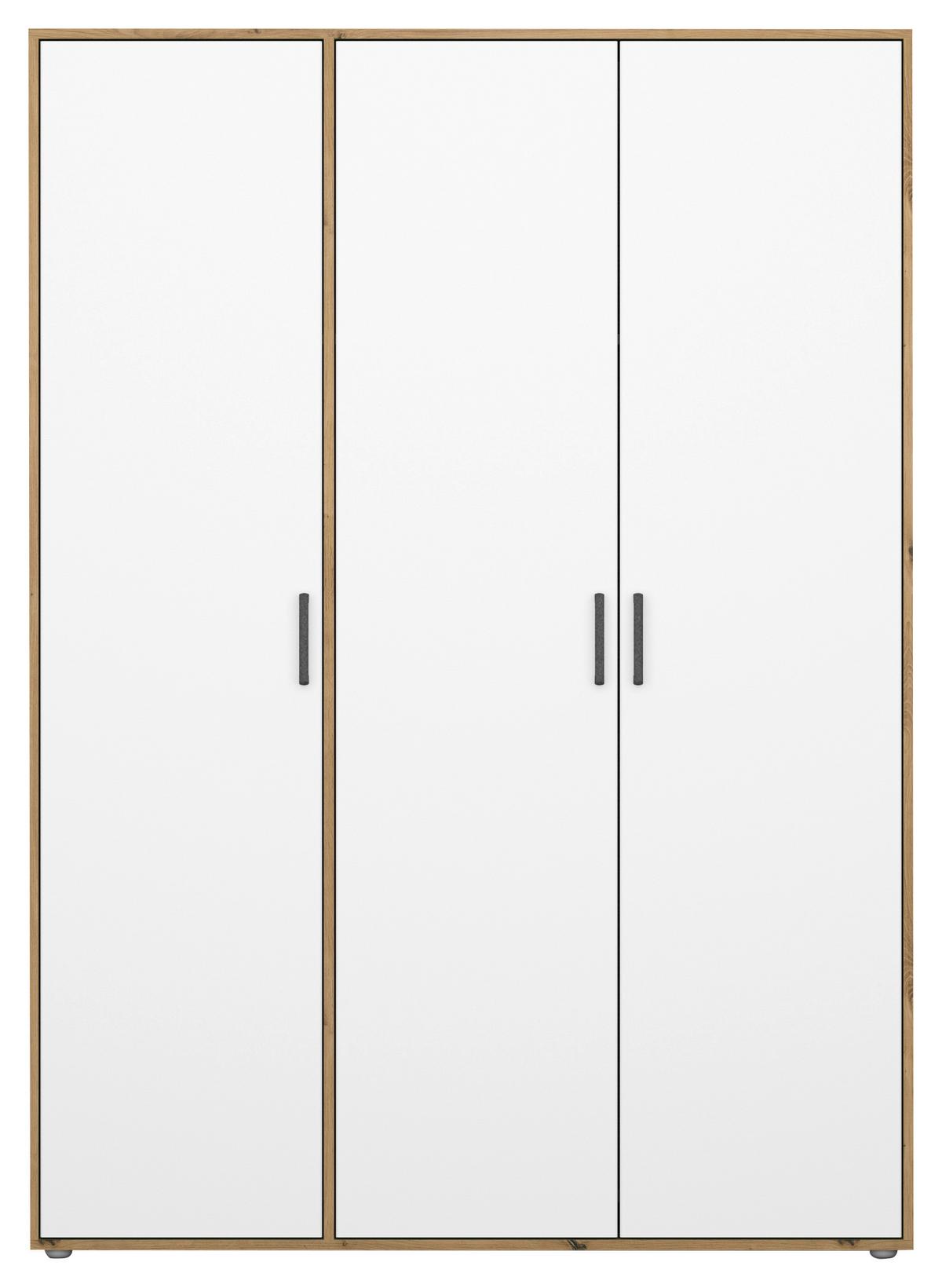 Drehtürenschrank 140 cm Voyager Eiche Artisan,weiß - Weiß/Eiche Artisan, MODERN, Holzwerkstoff (140/194/53cm) - Rauch Möbel