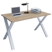 Schreibtisch Lona L: 140 cm Weiß/Eiche - Weiß/Sonoma Eiche, MODERN, Holzwerkstoff/Metall (140/50/76cm) - MID.YOU