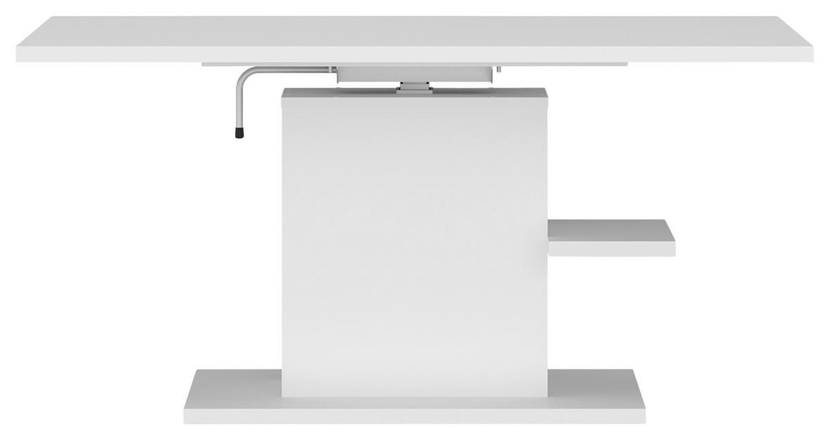 Couchtisch Cortado weiß, B: 110cm - Weiß, MODERN, Holzwerkstoff (110/54,6-74,2/65cm) - Modern Living