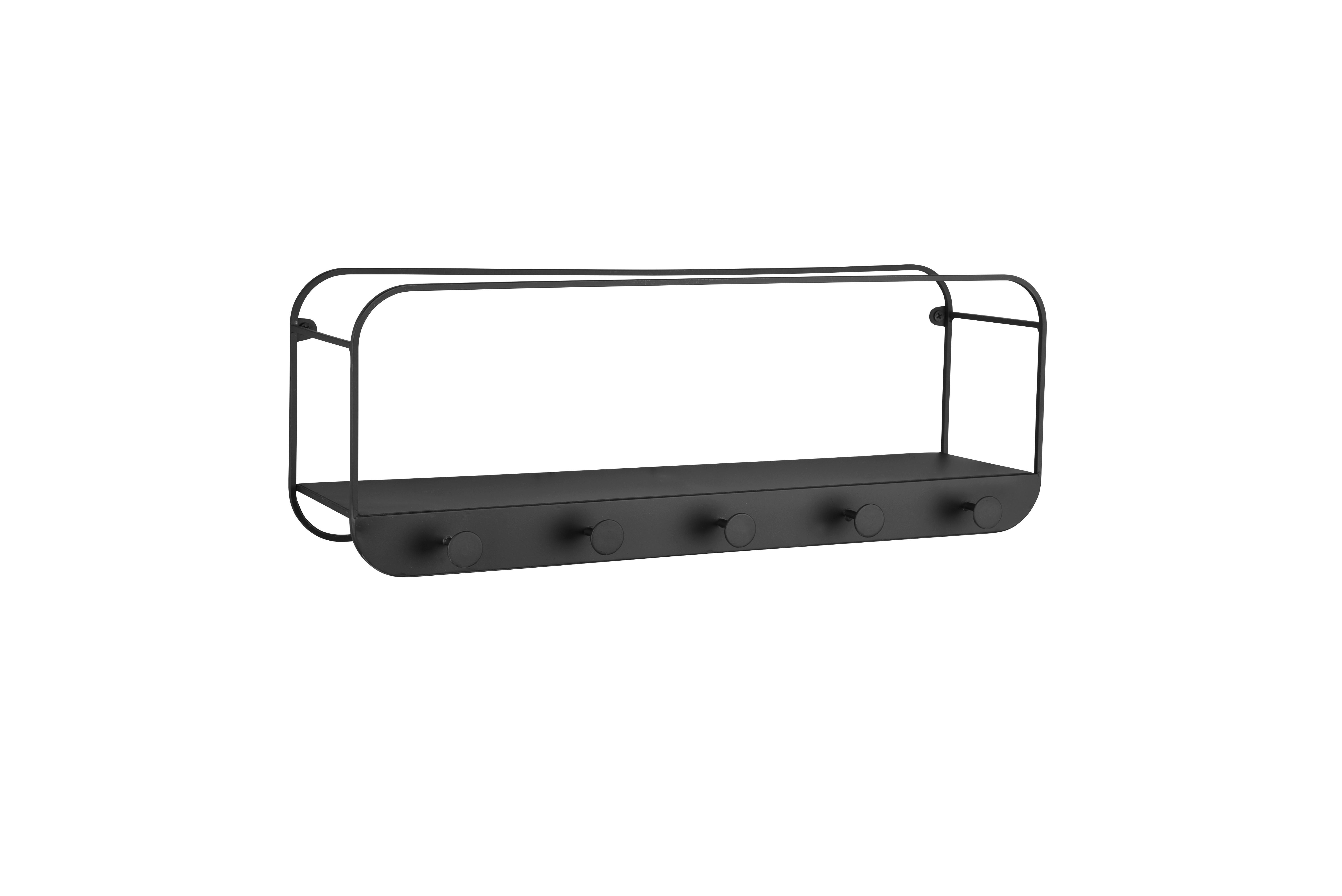 Nástenný regál čierna - čierna, Modern, kov (50/18/15cm) - Mömax