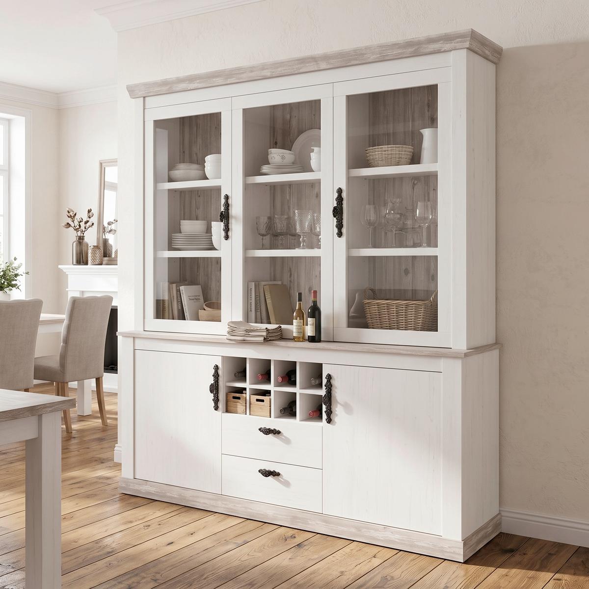 Buffet Florenz Hellbraun/Pinienfarben B:184cm - Hellbraun/Pinienfarben, Design, Holzwerkstoff (184/205/44cm) - MID.YOU