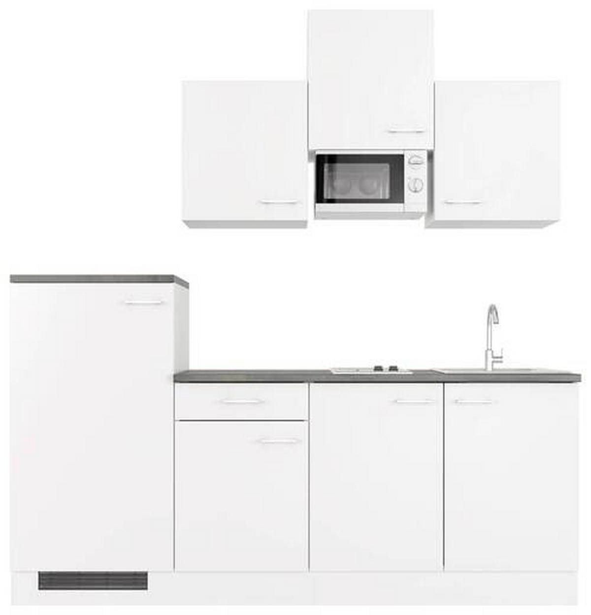 Küchenblock Lucca Weiß/graubraun B: 210 Cm - Graubraun/Weiß, MODERN, Holzwerkstoff (210cm) - FlexWell