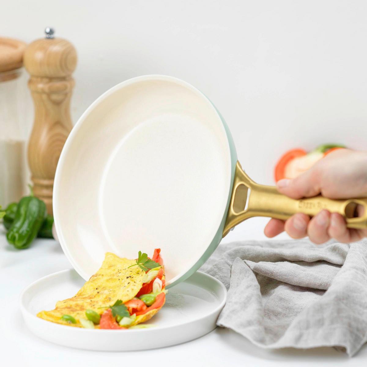 Kochtopfset 6-Teilig. grün/Weiß/Gold - Goldfarben/Weiß, Basics, Glas/Metall - GreenPan