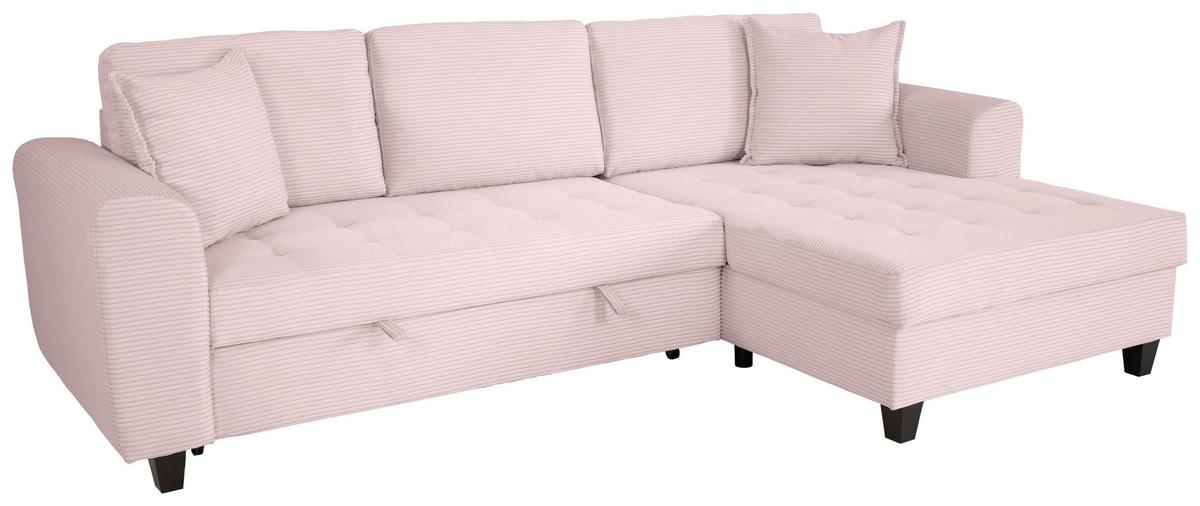 Ecksofa Moritz Rosa S: ca. 265x155 cm - Rosa, Trend, Textil (265/155cm)