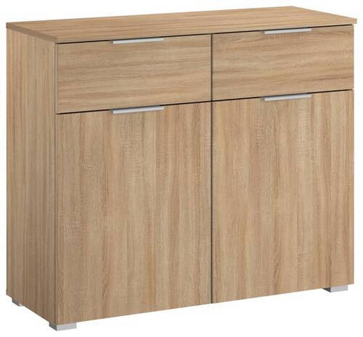 Kommode B: 93 cm Alabama, Sonoma Eiche Dekor - Alufarben/Sonoma Eiche, MODERN, Holzwerkstoff (93/81/42cm) - Rauch Möbel