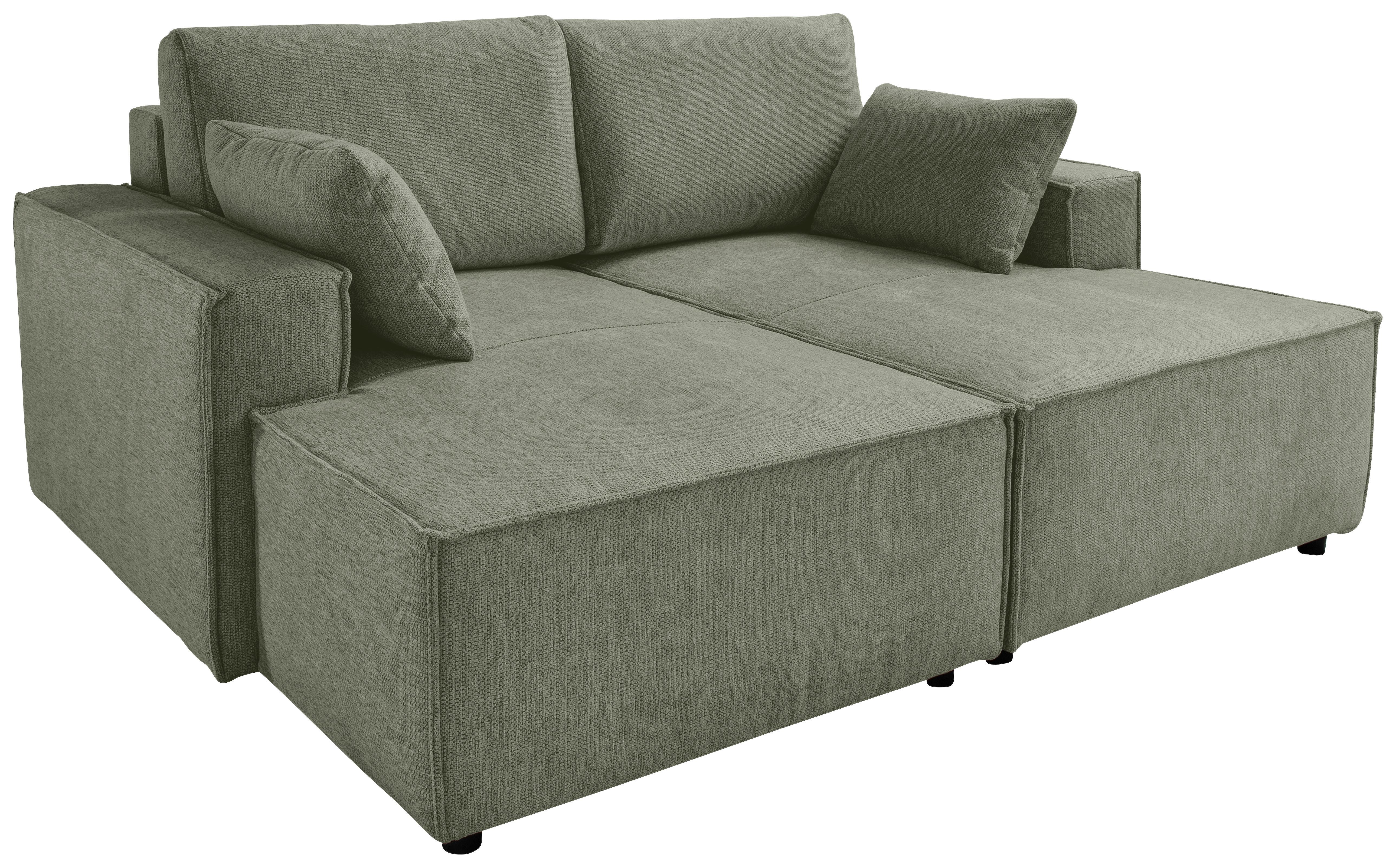 Bigsofa Tramin, Silberfarben B: 188 Cm - Dunkelgrün/Schwarz, MODERN, Textil (188/86/154cm) - Livetastic