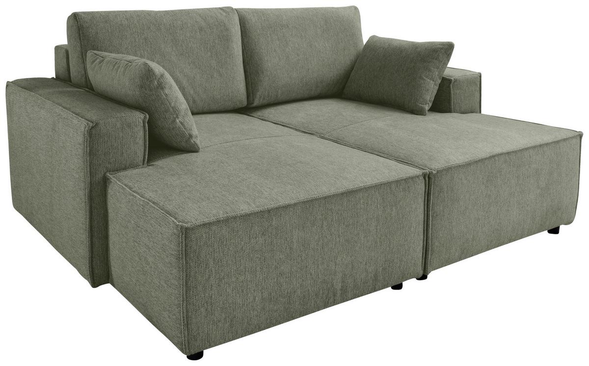 Bigsofa Tramin, Silberfarben B: 188 Cm - Dunkelgrün/Schwarz, MODERN, Textil (188/86/154cm) - Livetastic