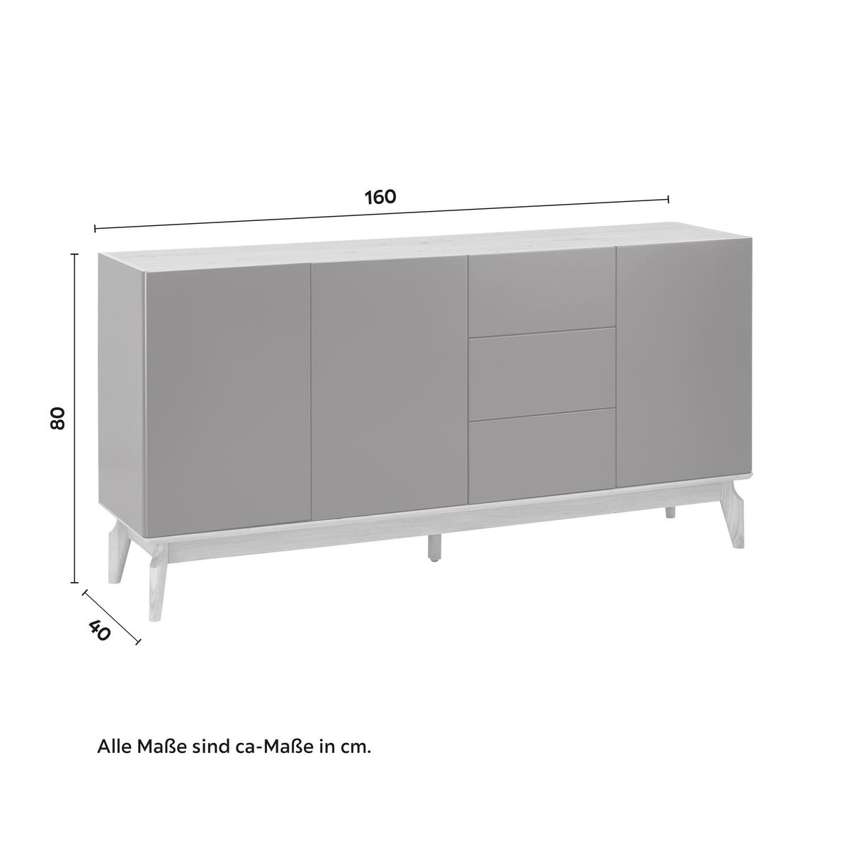 Komoda FOSCO - šedá/barvy dubu, Moderní, dřevo (160/80/40cm) - Bessagi Home