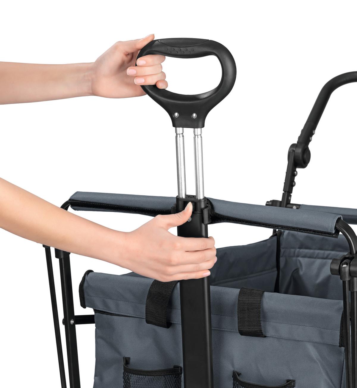 Bollerwagen Hoberg Grau Max. 80 Kg Faltbar, Feststellbremse - Grau, Basics, Kunststoff/Textil (139/54/103cm)