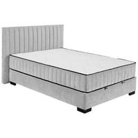 Boxbett Nagol C - Hellgrau/Schwarz, MODERN, Holzwerkstoff/Textil (140/200cm) - MID.YOU