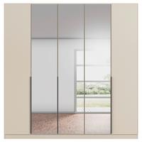 Drehtürenschrank Mit Spiegel 226cm Alabama Super Champagner - Champagner/Transparent, MODERN, Holzwerkstoff (226/229/54cm)