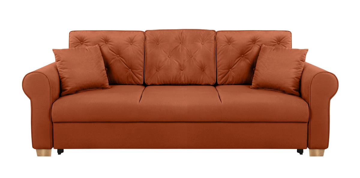 Schlafsofa Arles, Terracotta 39 B: 240 Cm - Buchefarben/Terracotta, Design, Textil (240/94/98cm) - MID.YOU