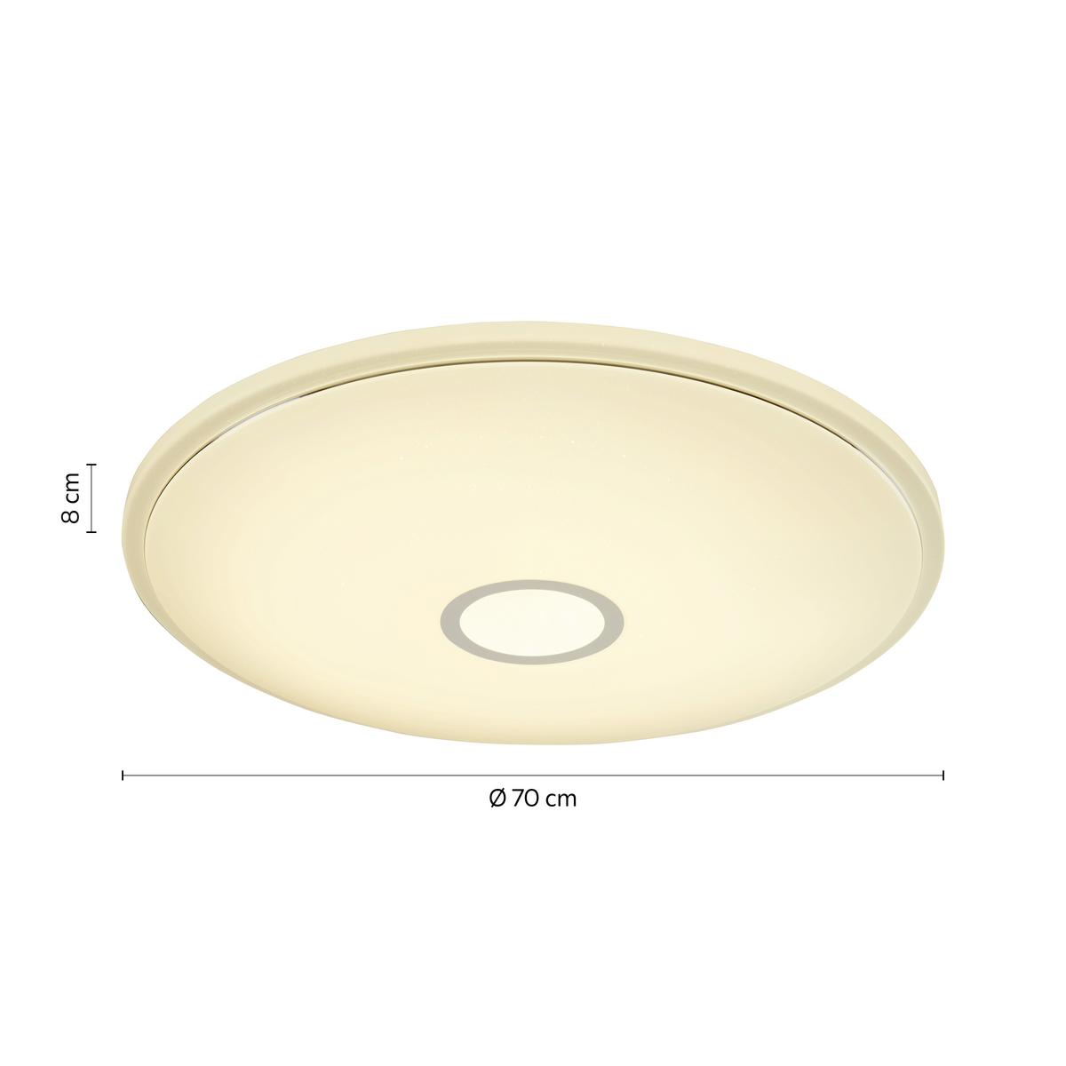 Stropní LED svítidlo Ross Ø 68cm, 30 Watt - bílá/opál, Romantický / Rustikální, kov/plast (68/8cm) - Premium Living