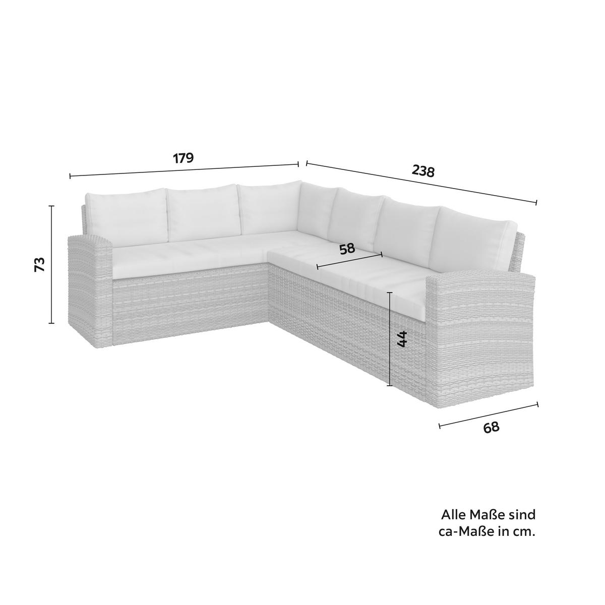 TERASOVÁ SEDACIA SÚPRAVA ALEX - sivá/svetlosivá, Modern, kompozitné drevo/textil (179cm) - Mömax