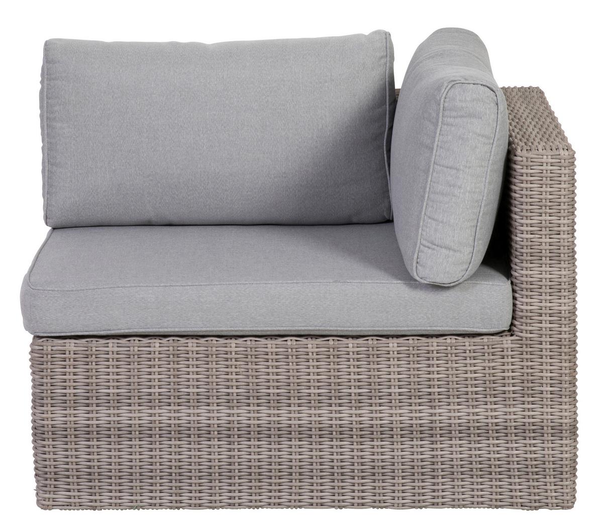 Loungegarnitur 5-tlg Palma Aus Kunststoff Mit Kissen - Grau, Basics, Glas/Textil (93/65/71cm) - Gardenson