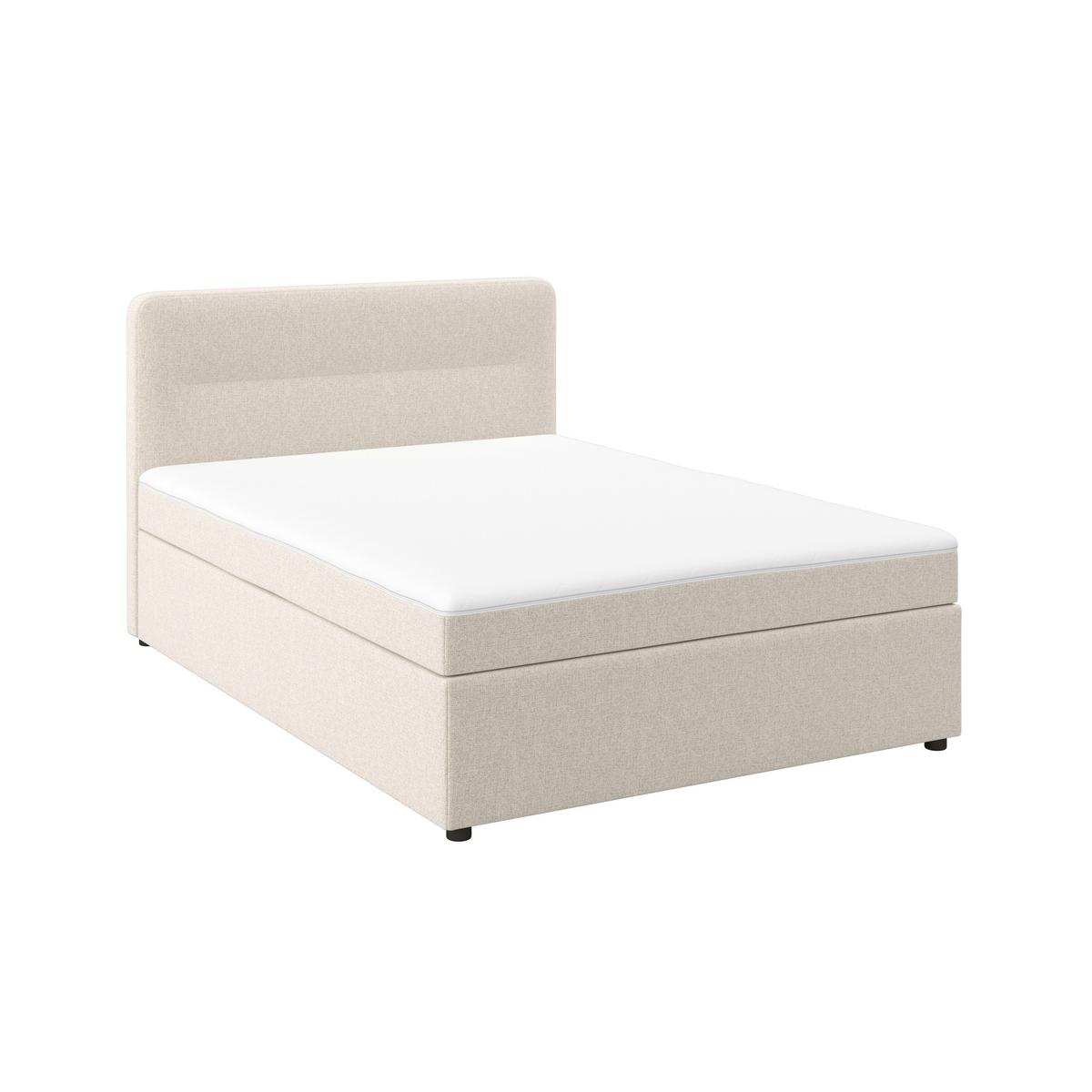 Boxspringová postel MARCO 140x200, béžová - černá/krémová, Moderní, dřevo/textil (140/200cm) - Bessagi Home