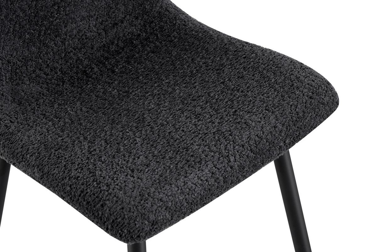 Esszimmerstuhl Narvik Grau Echtholz Beine - Schwarz/Grau, MODERN, Holz/Textil (43/86/54,5cm) - MID.YOU