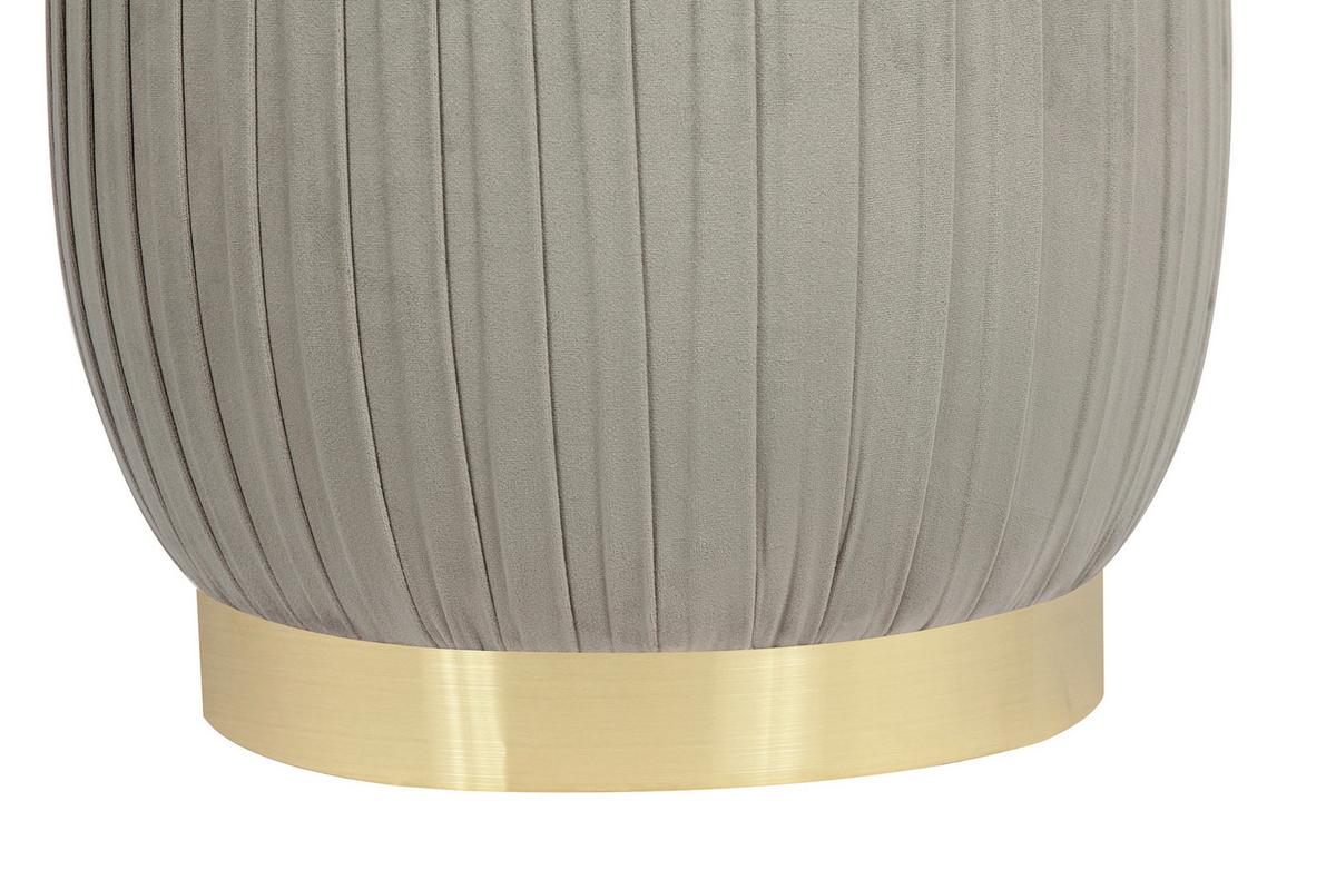 Hocker Lilje 100 Grau D: 43 cm - Goldfarben/Grau, Design, Textil (43/42cm) - Kayoom