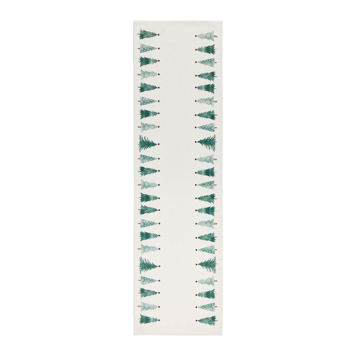 BĚHOUN NA STŮL CAROL - bílá/zelená, textil (140/40cm) - Mömax