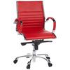 Bürostuhl Parma Mit Wippfunktion Rot Bis 110 Kg - Chromfarben/Rot, MODERN, Leder/Kunststoff (60/111/50cm) - MID.YOU
