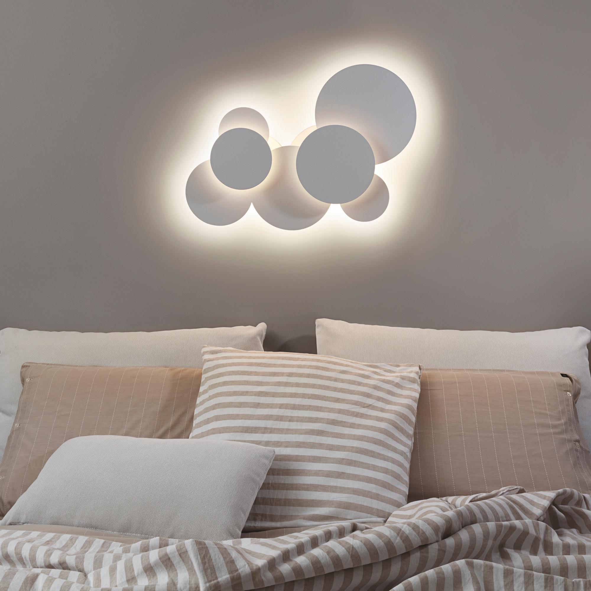 LED-Deckenleuchte Cloud Weiß D: 74 cm - Weiß, Design, Metall (74cm) - Ideal Lux