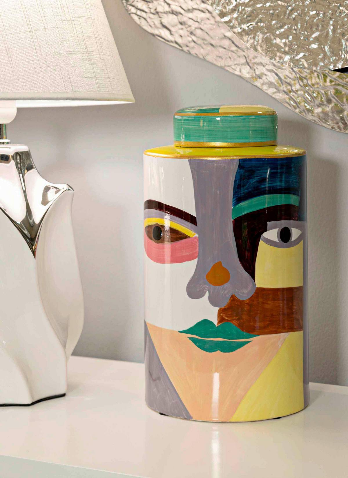Vase Pot Piccassy Color Top Multicolor B: 19 cm - Multicolor, Basics, Keramik (19/33/19cm)