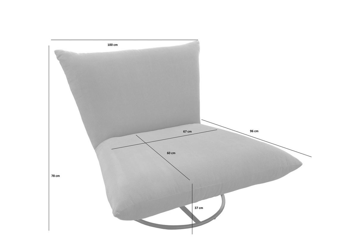 Relaxsessel Cremona Stoffbezug Beige - Beige/Schwarz, Design, Textil (100/78/96cm) - Livetastic