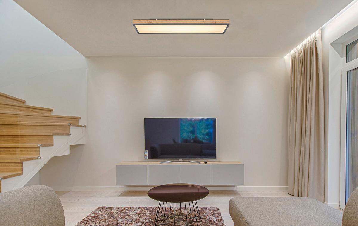 Led-deckenleuchte Doro L: 80 Cm Mit Fernbedienung - Opal/Graphitfarben, Basics, Kunststoff/Metall (80/20cm) - Globo