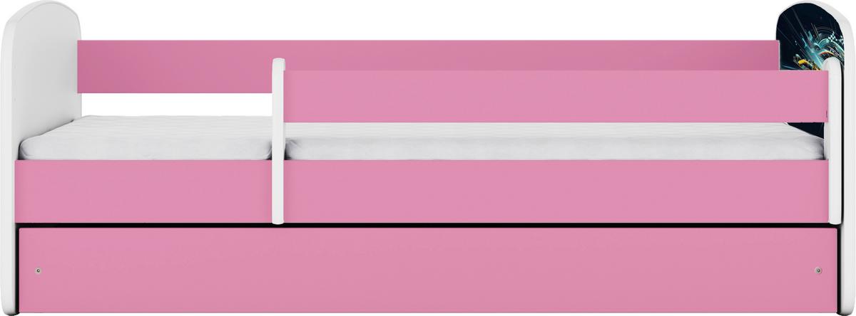 Kinder-/Juniorbett Babydreams Weiß/Pink B: 80cm - Pink/Birkefarben, MODERN, Holz/Holzwerkstoff (80/160cm) - MID.YOU