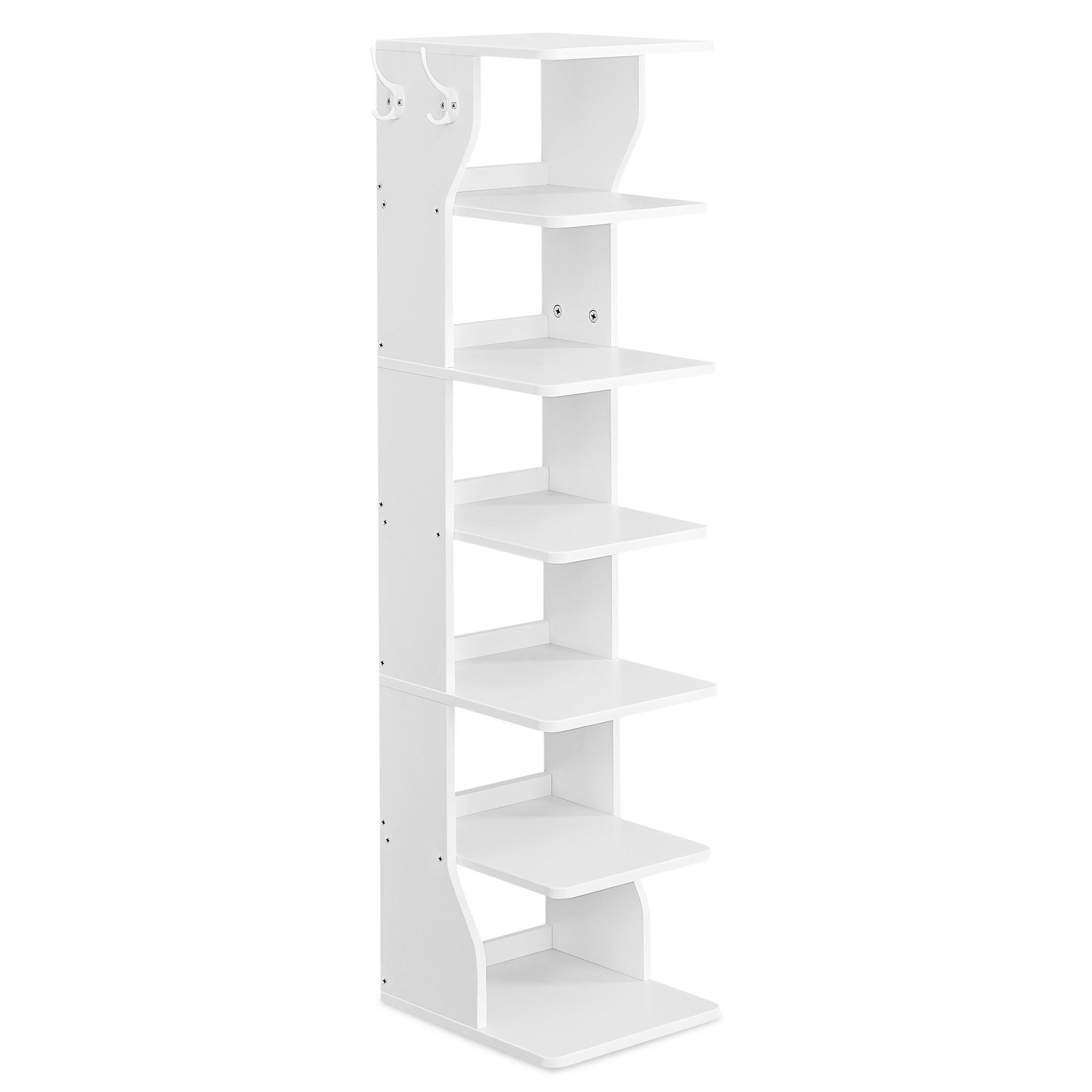 Schuhregal Weiß B: 26,4 cm - Weiß, Trend, Holzwerkstoff (26,4/110,4/30cm) - MID.YOU