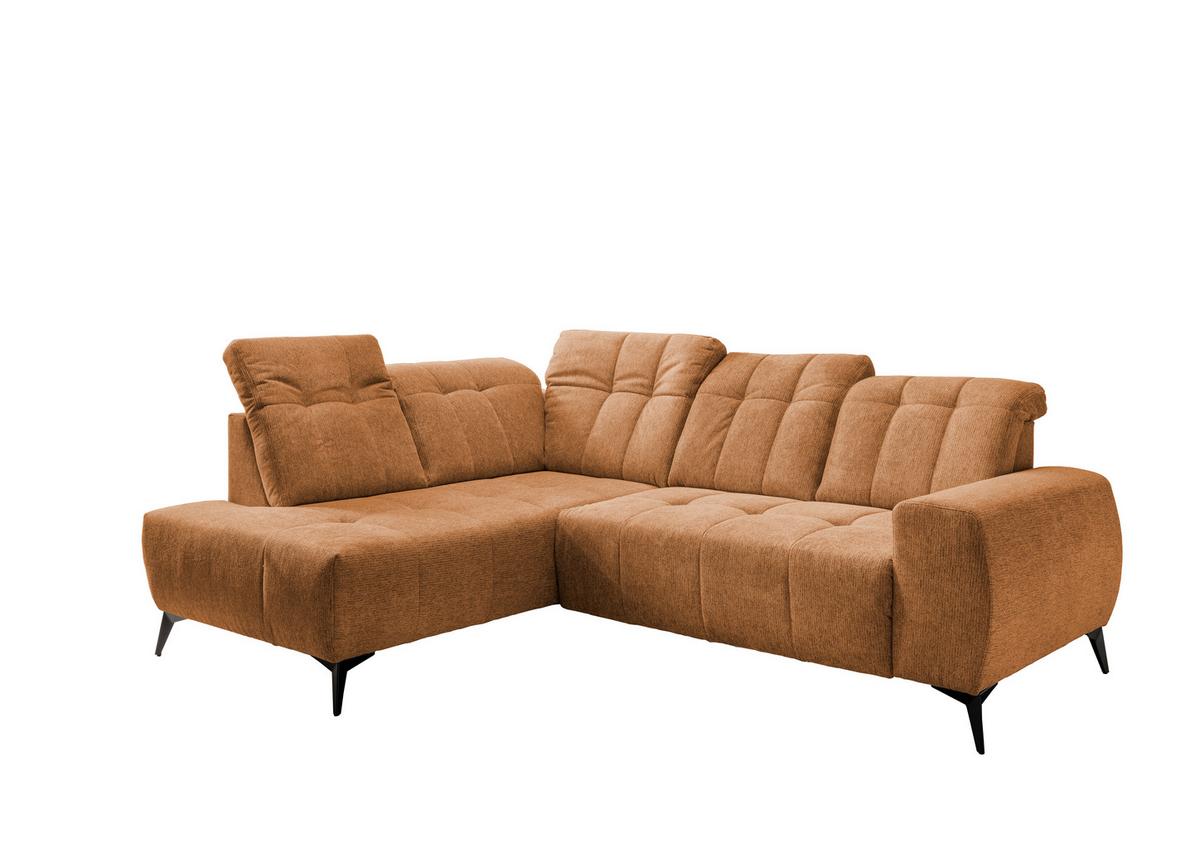 Ecksofa Mit Usb Anschluss Sano, Currygelb, S: 200x261 Cm - Currygelb/Schwarz, MODERN, Textil (200/261cm) - Livetastic